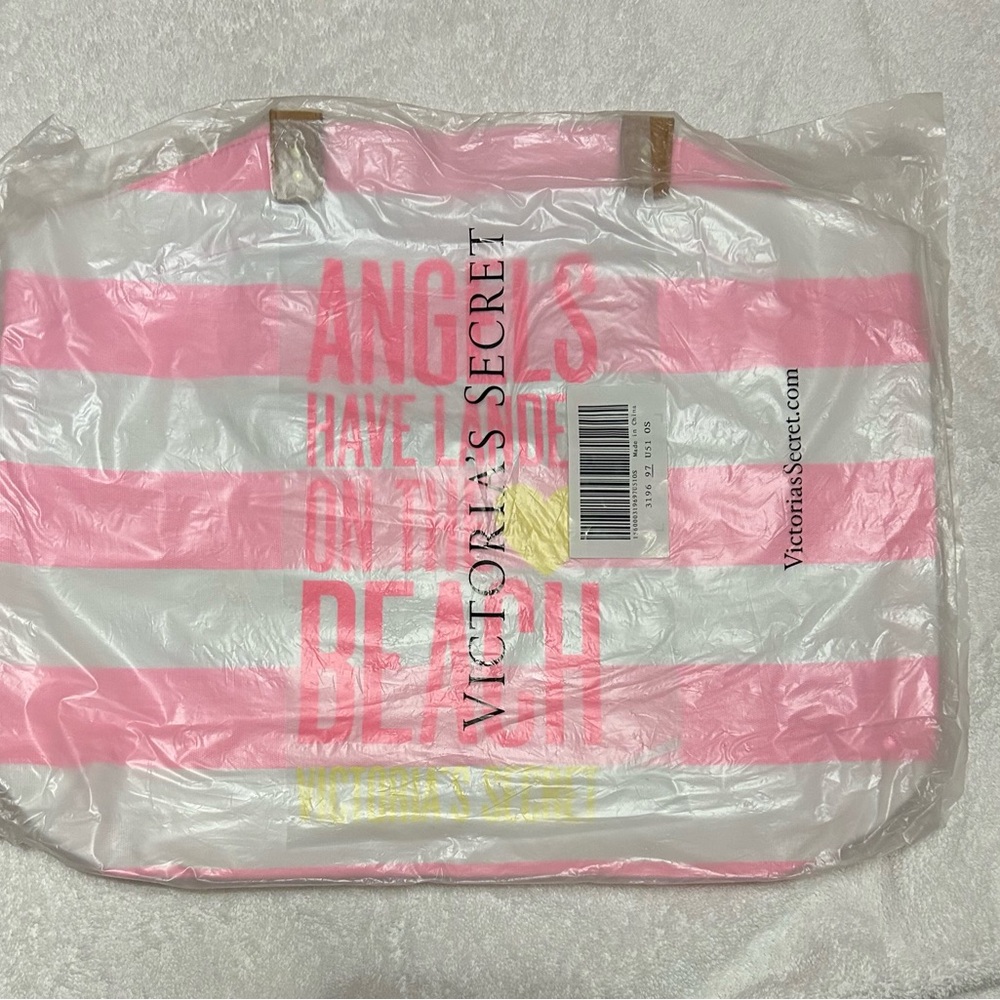 Victoria's Secret Pink and White Beach Tote NWT